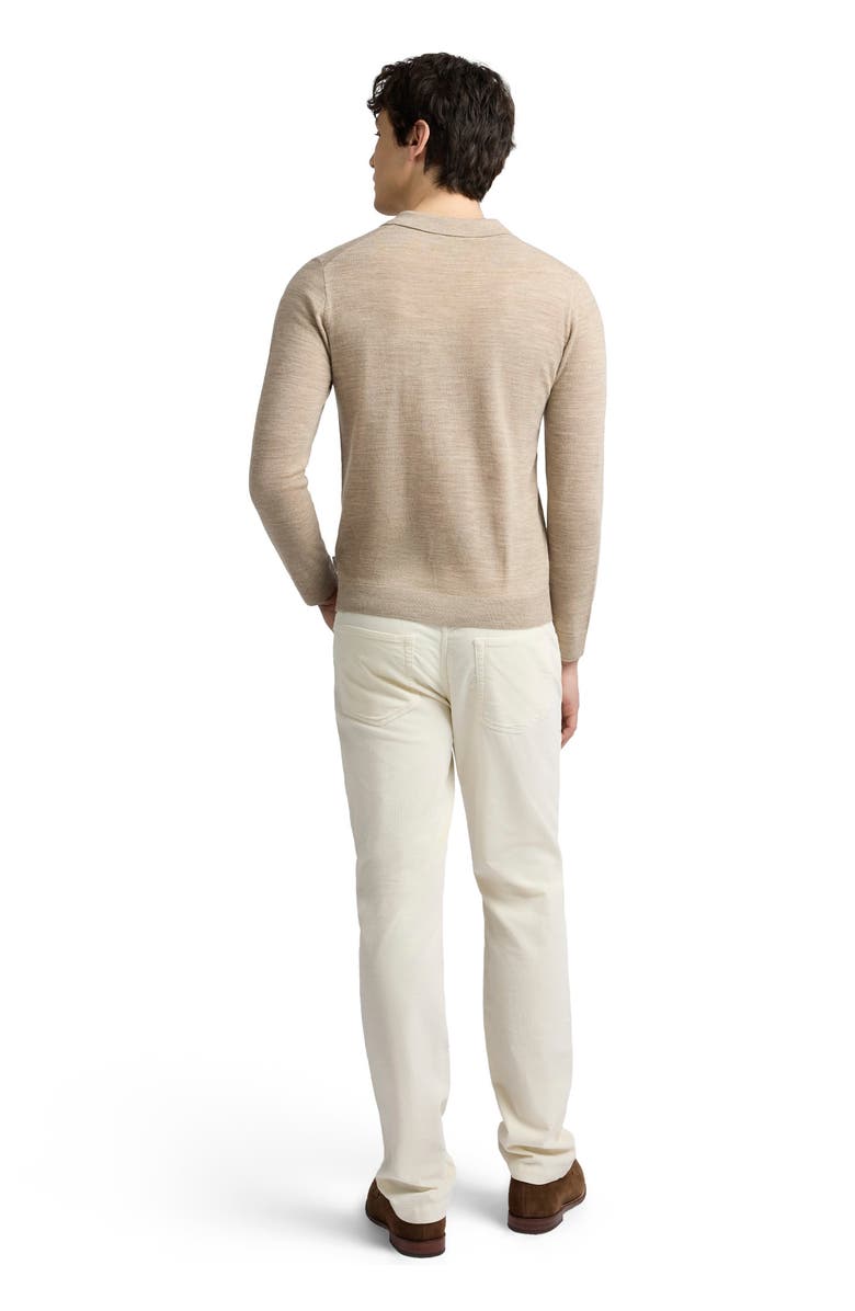 Onia Long Sleeve Extra Fine Merino Wool Polo, Alternate, color, Melange Walnut