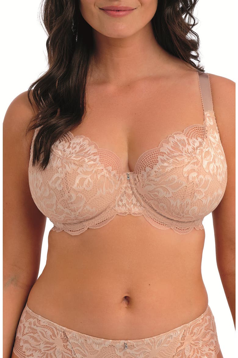 Emmaline Underwire Padded Plunge Bra, Main, color, NATURAL BEIGE