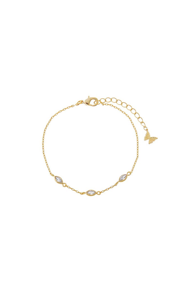 BY ADINA EDEN CZ Triple Bezel Marquise Bracelet, Main, color, Gold