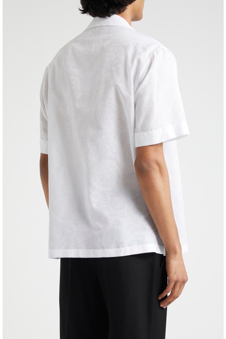 Barocco Jacquard Camp Shirt, Alternate, color, OPTICAL WHITE