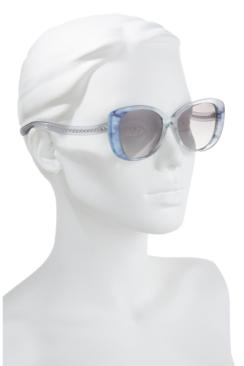 57mm Rectangle Sunglasses, Alternate, color, ROSE GOLD BLK