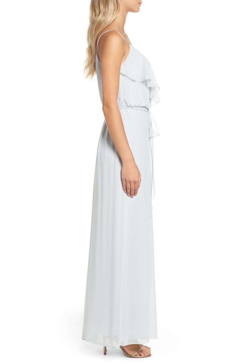 nouvelle AMSALE 'Drew' Ruffle Front Chiffon Gown, Alternate, color,