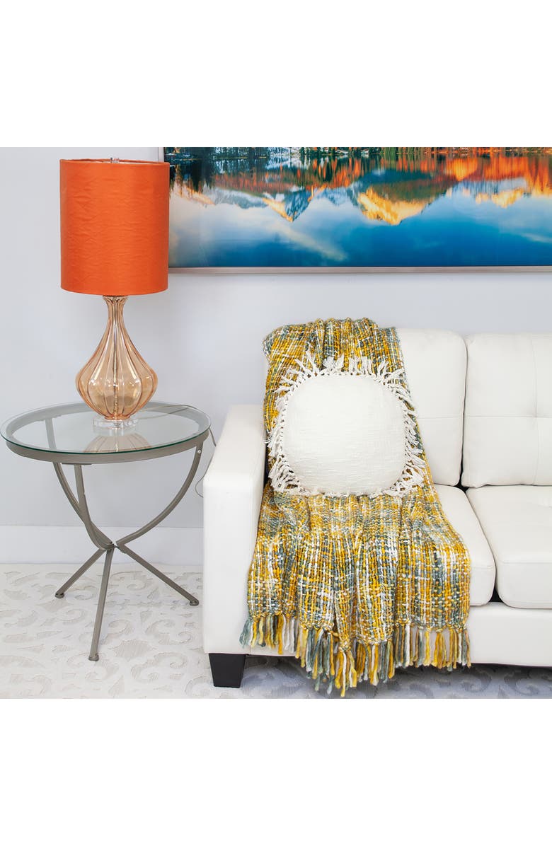 PARKLAND COLLECTION Fringe Throw Pillow, Alternate, color, White