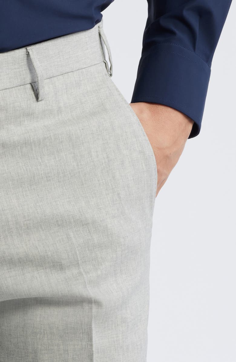 Zanella Parker Stretch Wool Trousers, Alternate, color, Light Grey