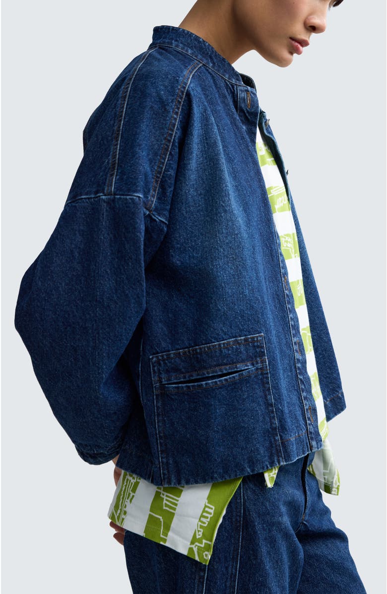 LUUKAA Jada Structured Denim Jacket, Alternate, color, Indigo Denim