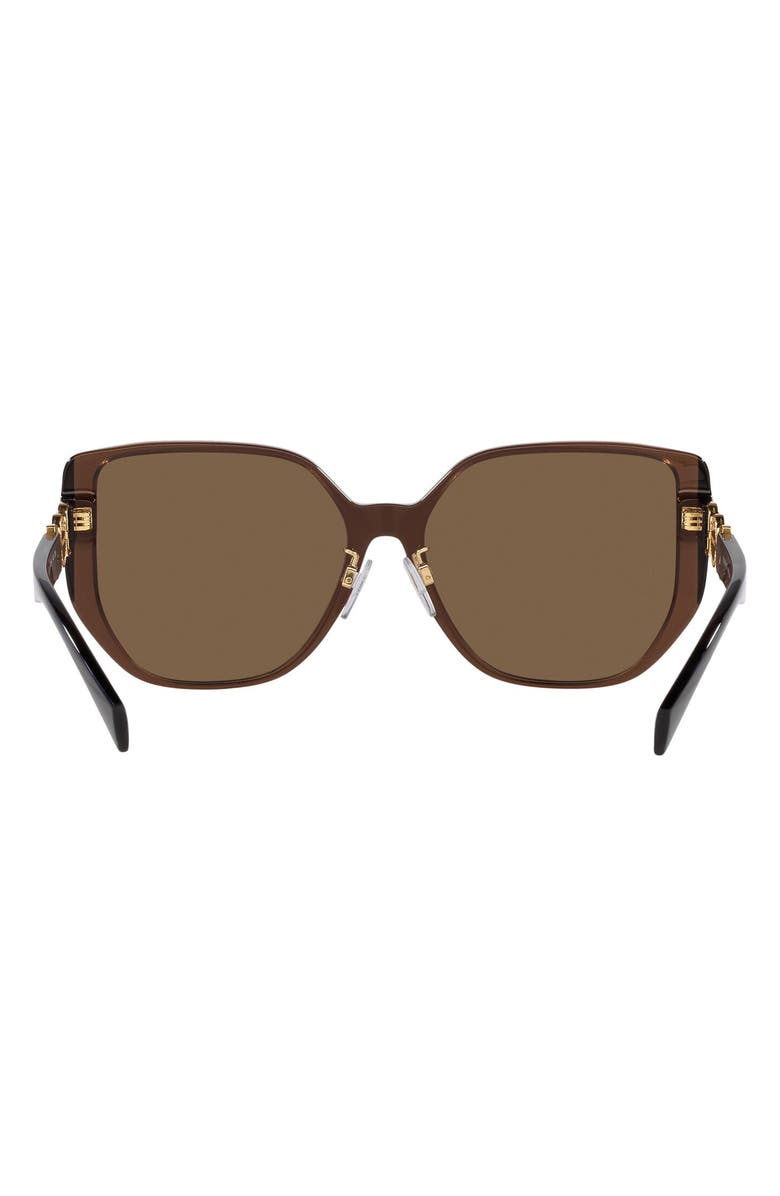 Versace 58mm Irregular Sunglasses, Alternate, color, Transparent Brown / Dark Brown