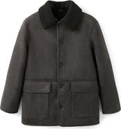 MANGO Faux Suede & Faux Shearling Collar Jacket