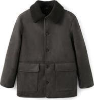 MANGO Faux Suede & Faux Shearling Collar Jacket