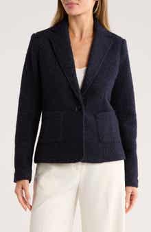 Amanda & Chelsea Notch Lapel Bouclé Blazer