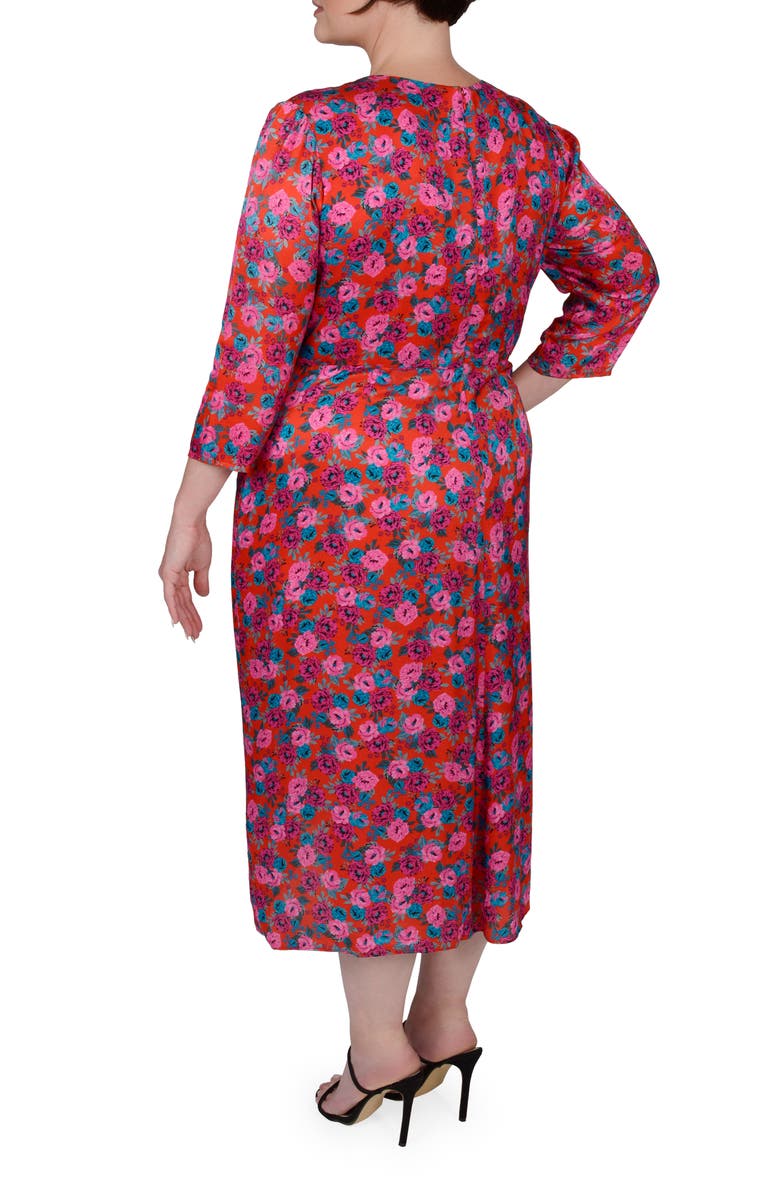 MAYES NYC Winnie Ruched Satin Dress, Alternate, color,