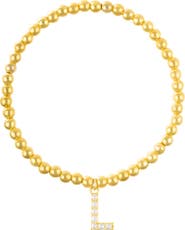 Adornia Faux Pearl Initial Charm Beaded Bracelet