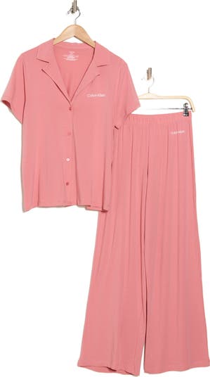 Notch Collar Knit Pajamas