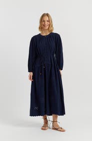 Chinti & Parker Sienna Linen-Blend Broderie Dress