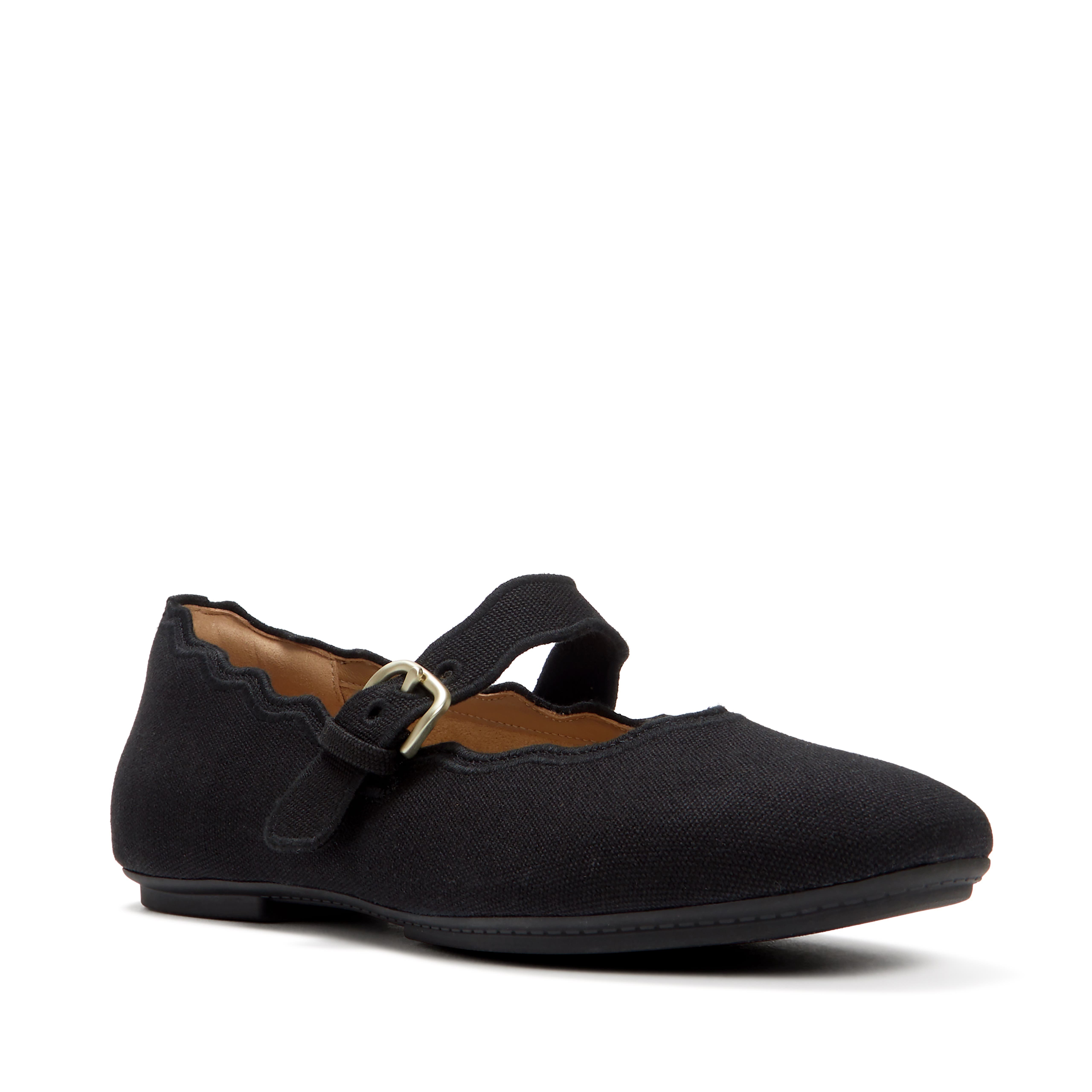 Delicato  Wave Edge Canvas Mary Janes, Main, color, Black
