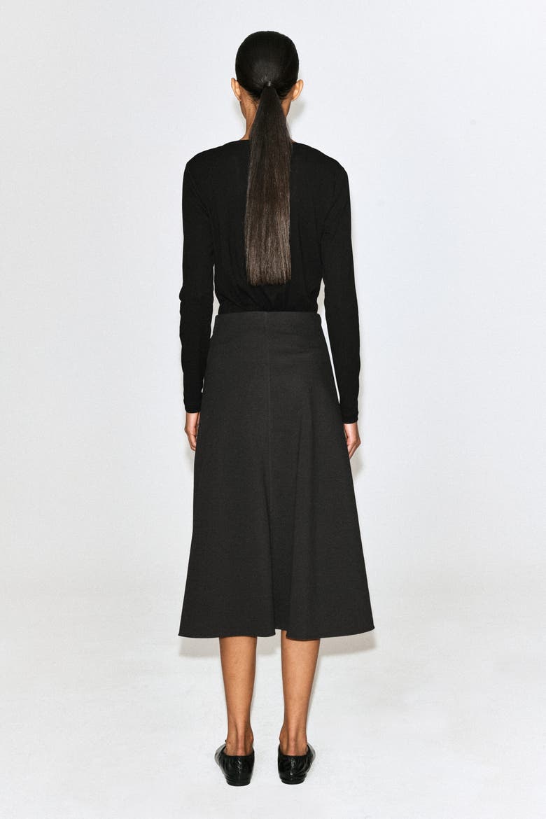Twist-Detail Jersey Midi Skirt, Alternate, color, DARK GREEN