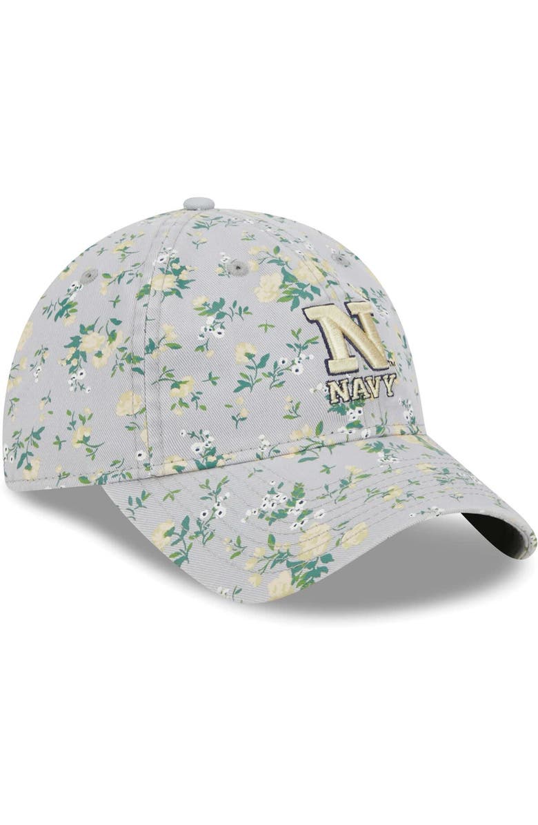New Era Women's New Era Gray Navy Midshipmen Bouquet 9TWENTY Adjustable Hat, Alternate, color, 