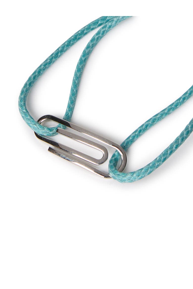 Men's Paperclip Blue Cord Bracelet, Alternate, color, Blue