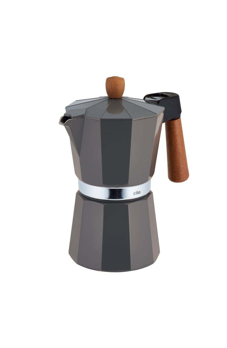 CILIO Legno Stovetop Espresso Maker, 15-Ounce, Main, color, Gray