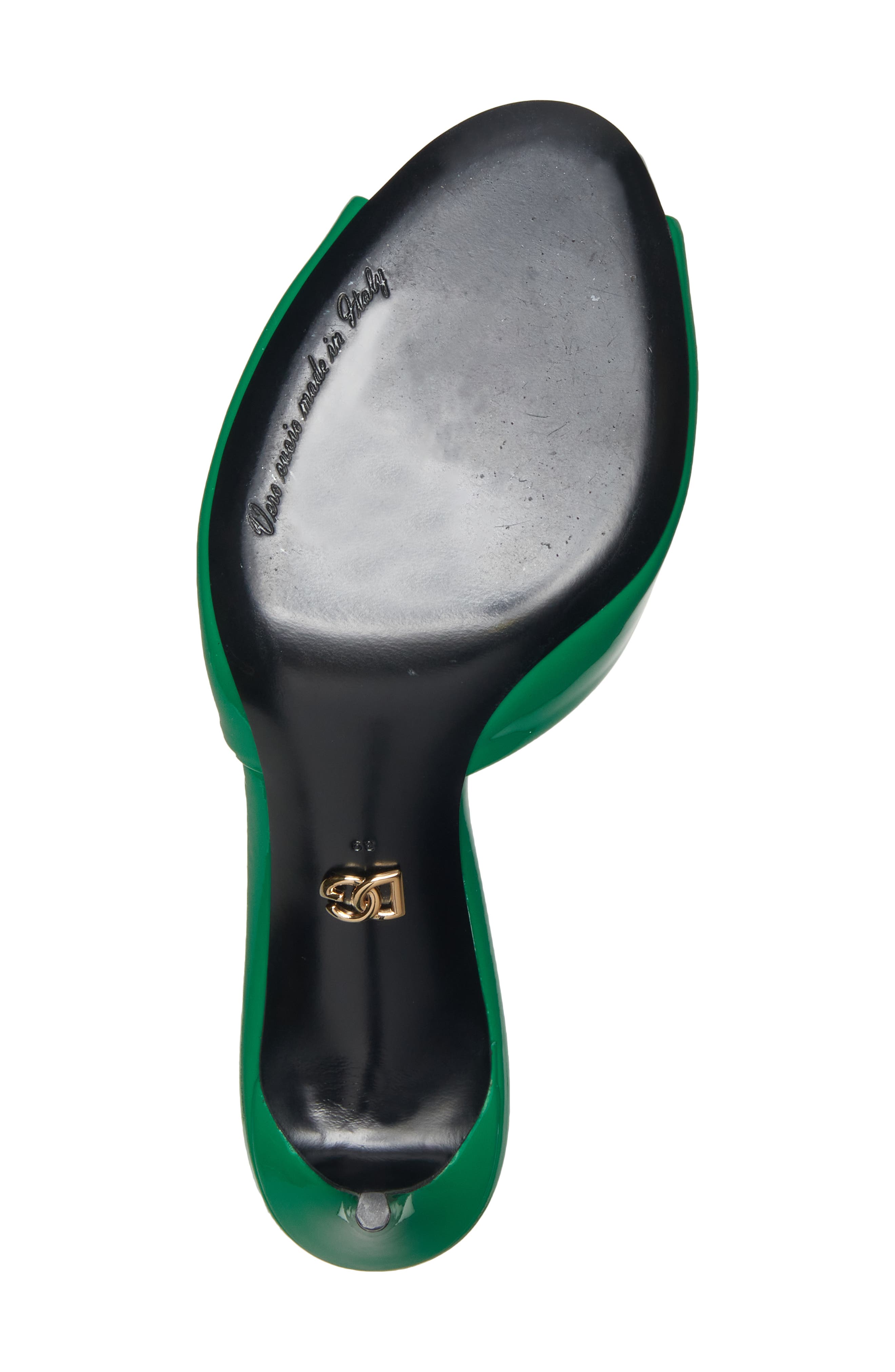 Dolce&Gabbana DG Logo Patent Slide Sandal, Alternate, color, 