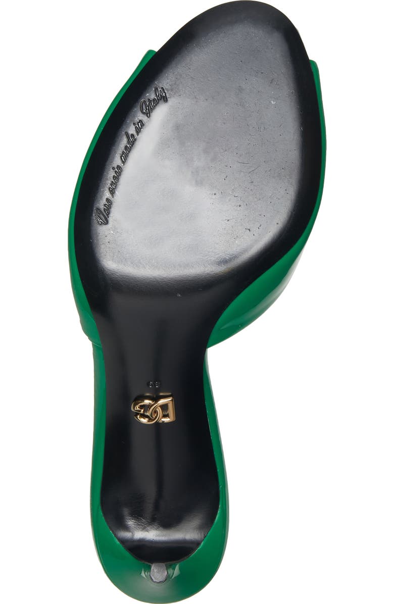 Dolce&Gabbana DG Logo Patent Slide Sandal, Alternate, color,