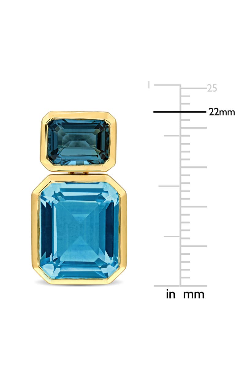 Julianna B. Blue Topaz 2-Stone Drop Earrings 10K, Alternate, color, 