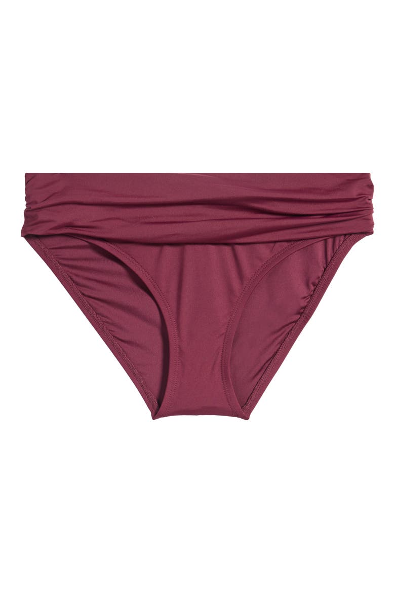 Island Goddess Hipster Bikini Bottoms, Alternate, color, DARK CHERRY