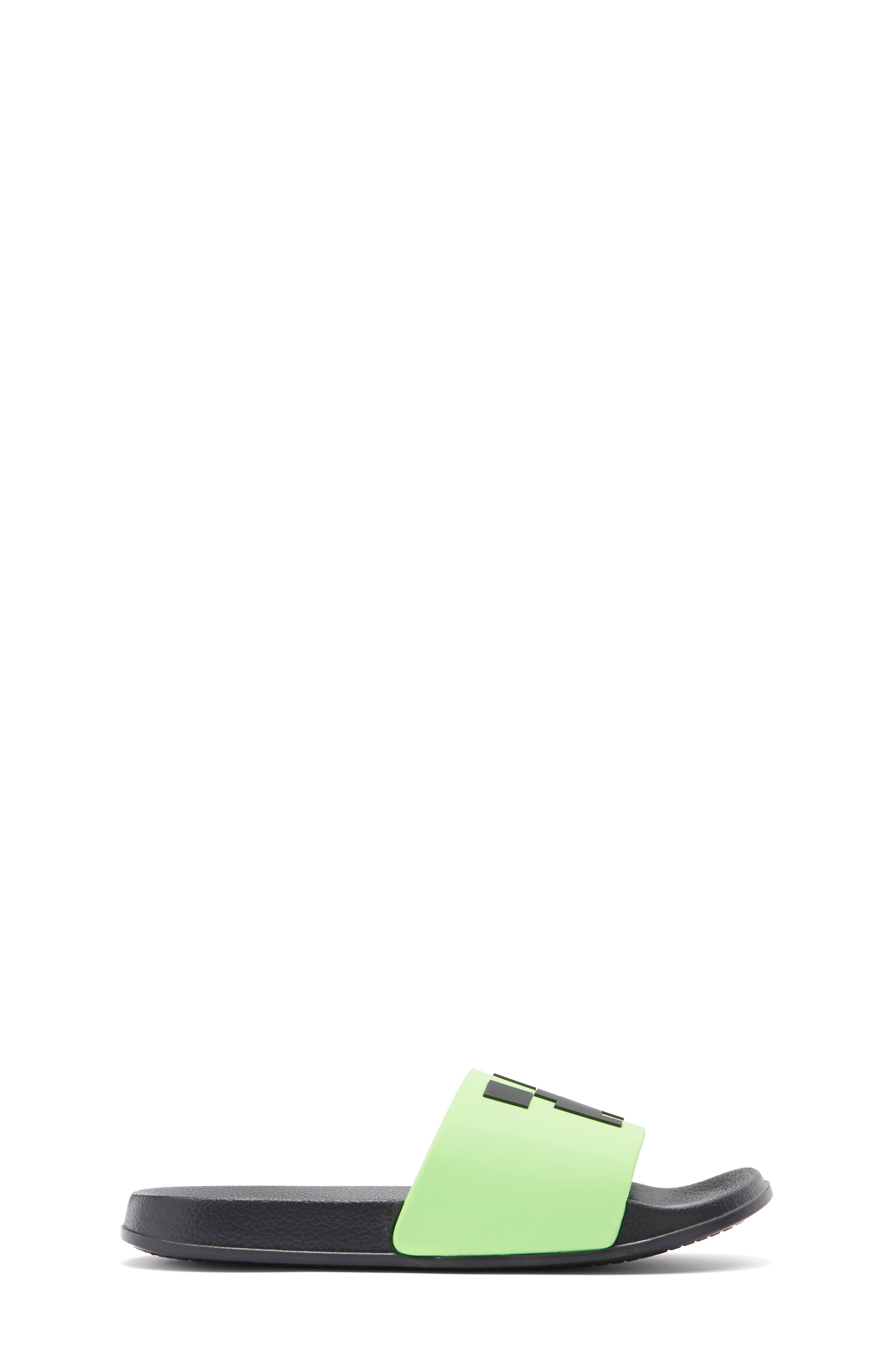 SG Footwear x Minecraft<sup>®</sup> Kids' Creeper Slide Sandal, Alternate, color, Green
