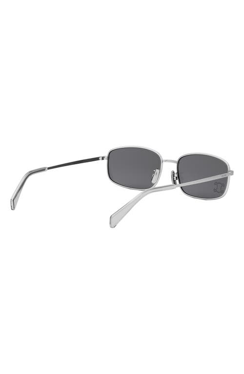 Celine Triomphe Crystal-embellished Square-frame Gold-tone Sunglasses In Gray