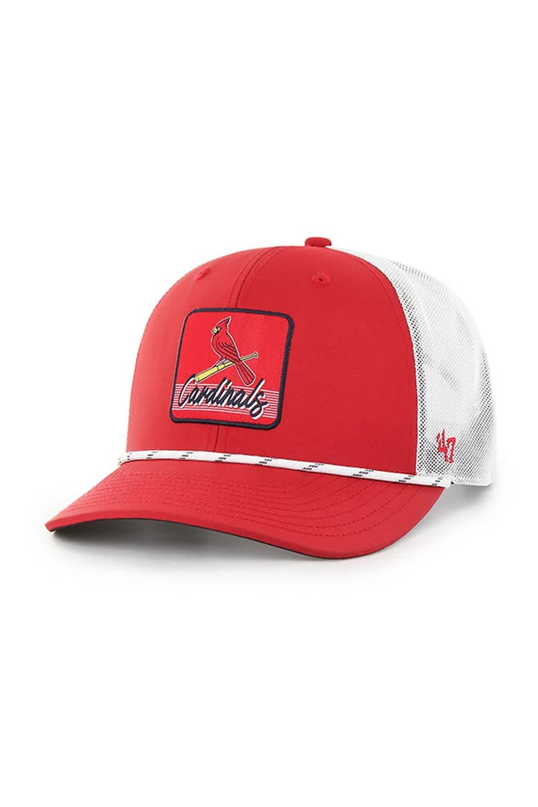 Men's '47 Red/White St. Louis Cardinals Scratch Adjustable Trucker Hat, Main, color, Red