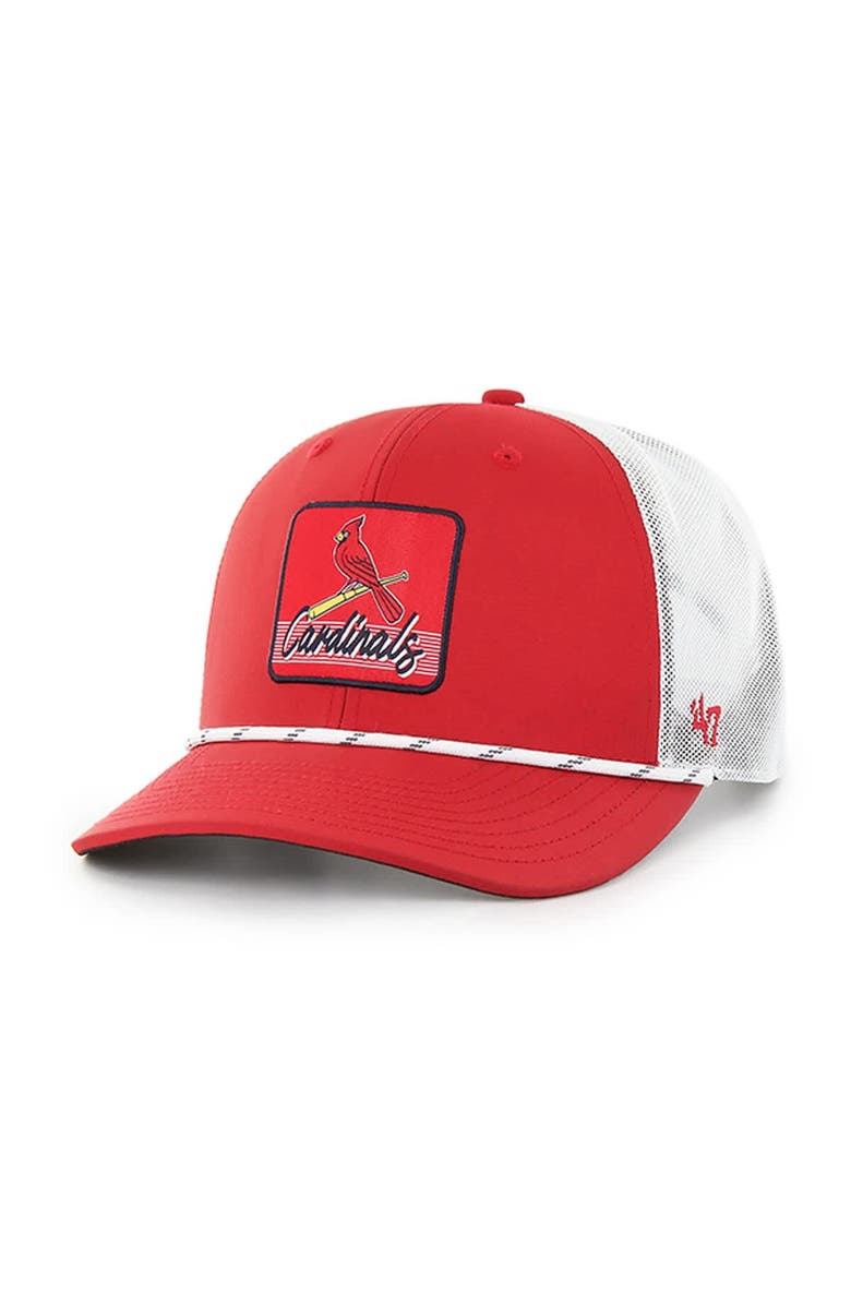 '47 Men's '47 Red/White St. Louis Cardinals Scratch Adjustable Trucker Hat, Main, color, Red