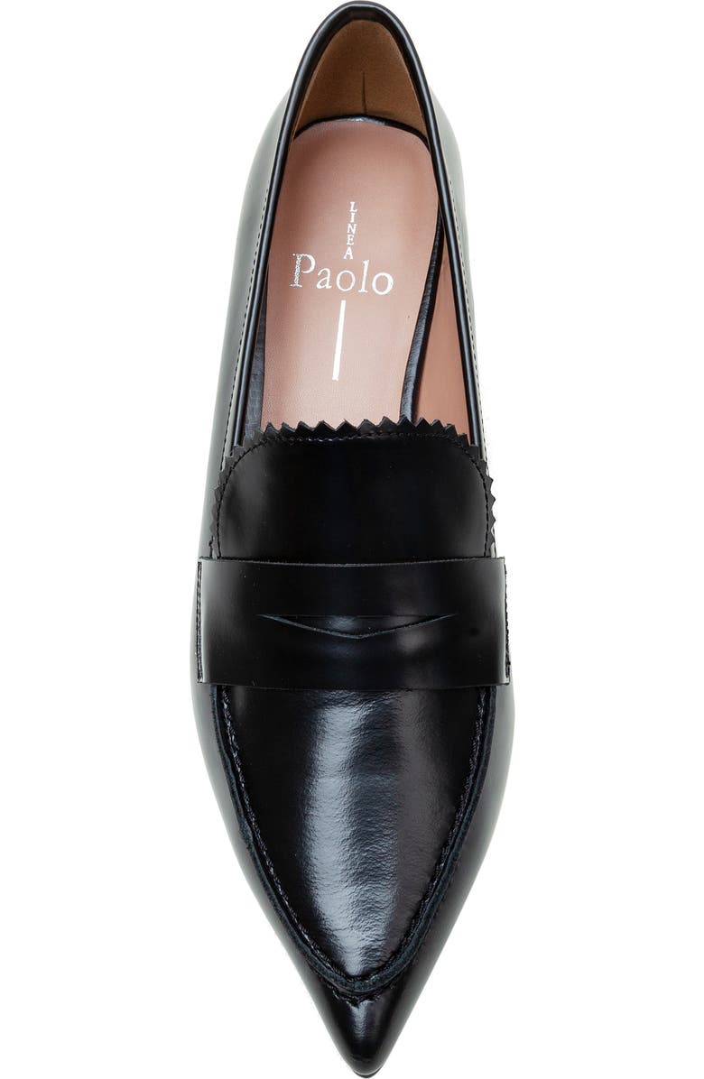 Linea Paolo Calisto Kitten Heel Loafer Pump, Alternate, color, Black