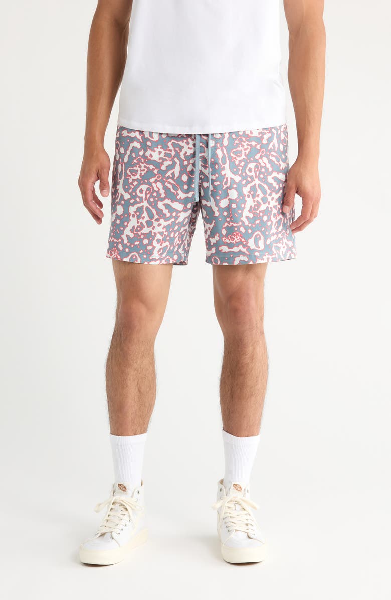 Vans Ashford Abstract Print Stretch Cotton Shorts, Main, color, 