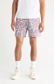 Vans Ashford Abstract Print Stretch Cotton Shorts