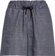 Eleventy Linen Blend Chambray Bermuda Shorts