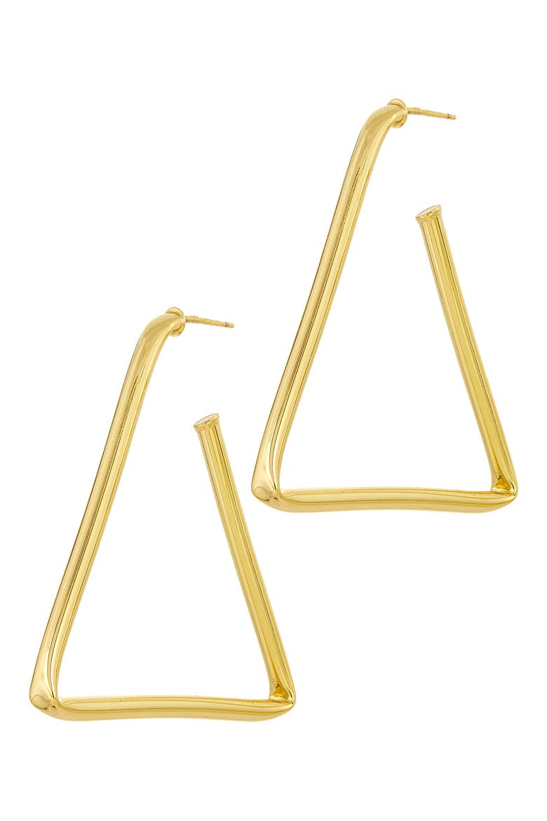 Large Linear Hoop Earrings, Main, color, GOLD