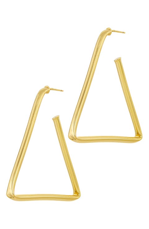 Large Linear Hoop Earrings