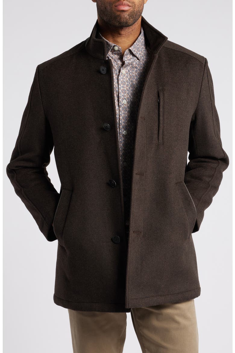 Upton Car Coat with Removable Bib, Alternate, color, BROWN