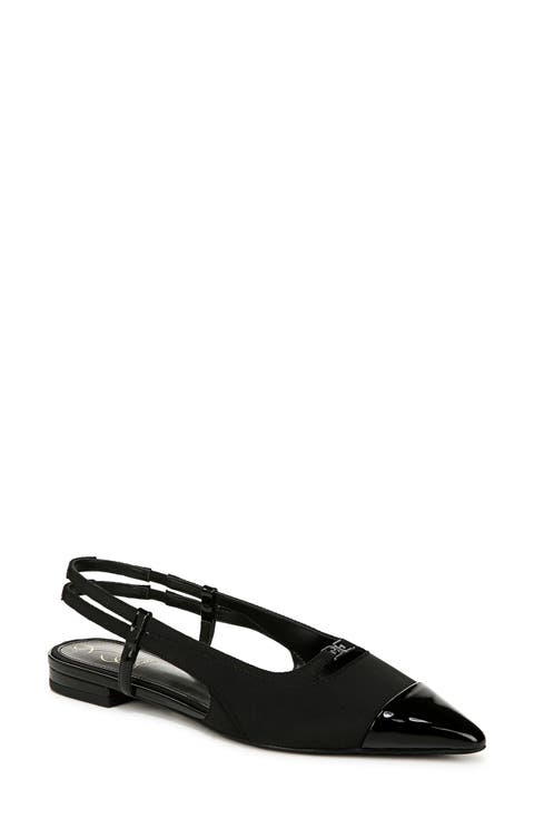 Cecilia Slingback Pointed Cap Toe Flat (Women)