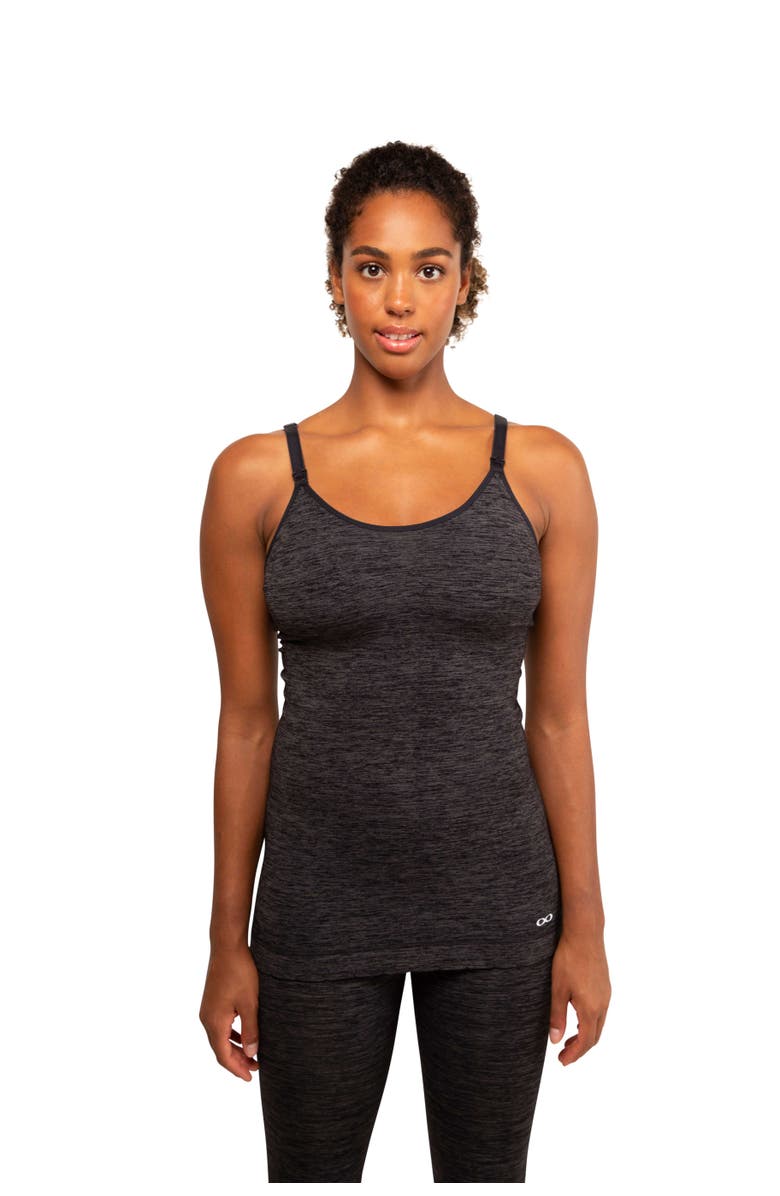 Modern Eternity Maternity Modern Eternity Yoga Nursing Tank Seamless Maternity Isabella Breastfeeding Tank, Alternate, color, Charcoal Melange