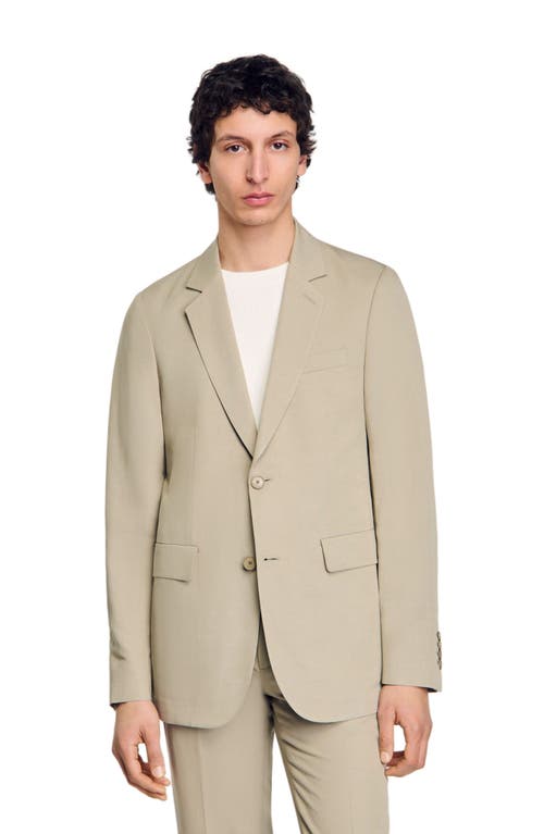 Sandro Suit Jacket In Light Kaki.