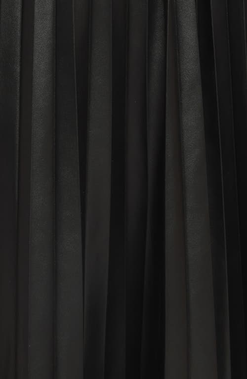 Flying Tomato Faux Leather Pleated Midi Skirt In Black