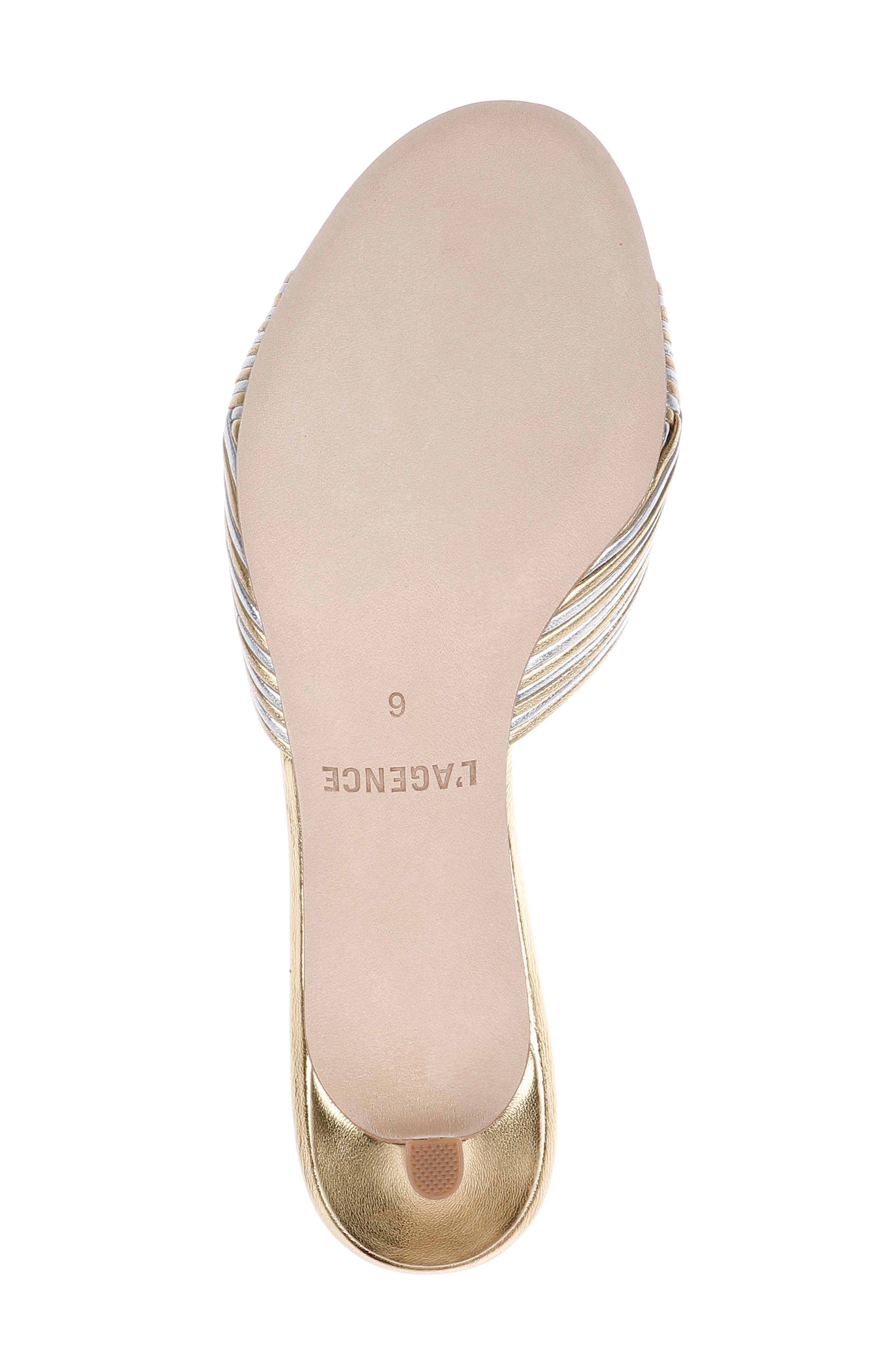 L'AGENCE Chamonix Sandal, Alternate, color, Gold/ Silver