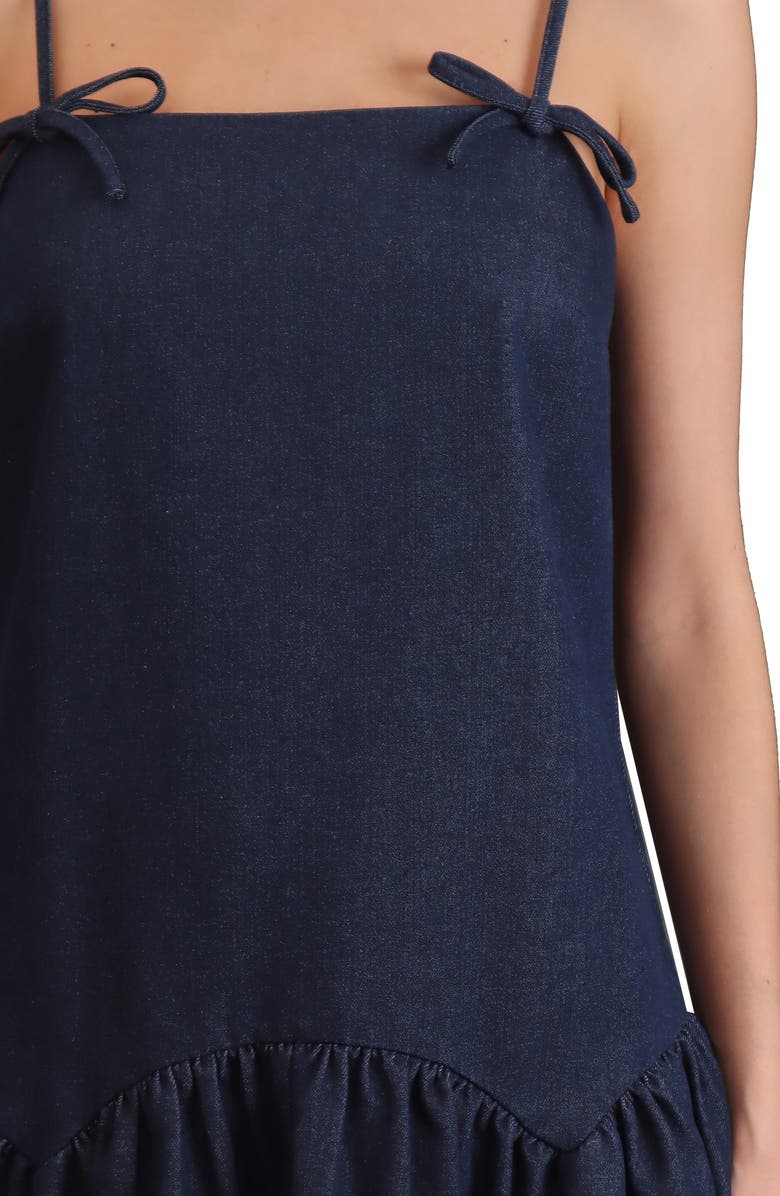 Avec Les Filles Drop Waist Denim Minidress, Alternate, color, Rinse Wash