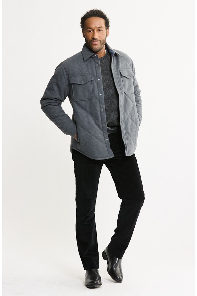 Quilted Brushed Knit Shirt Jacket, Alternate, color, GREY