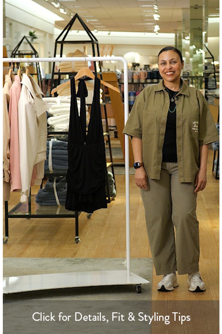 Ruched Plunge Neck Halter Minidress video