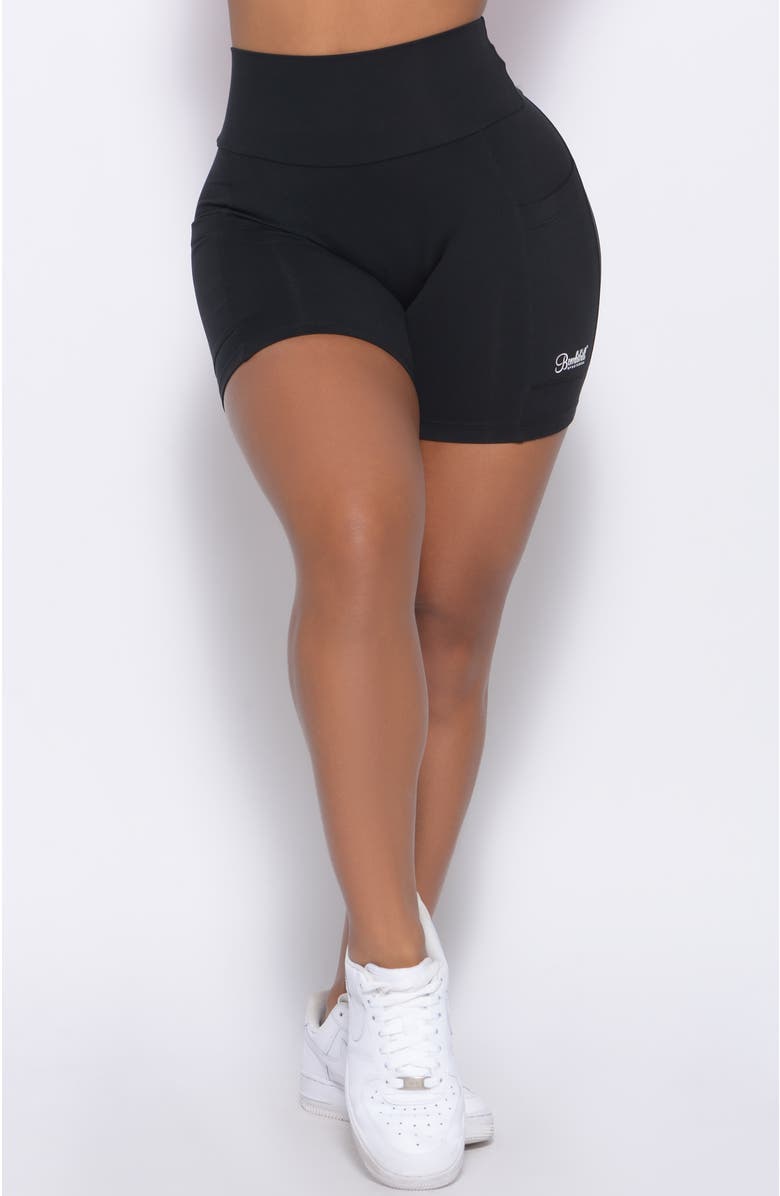 Bombshell Sportswear Pocket Biker Shorts, Main, color, Black