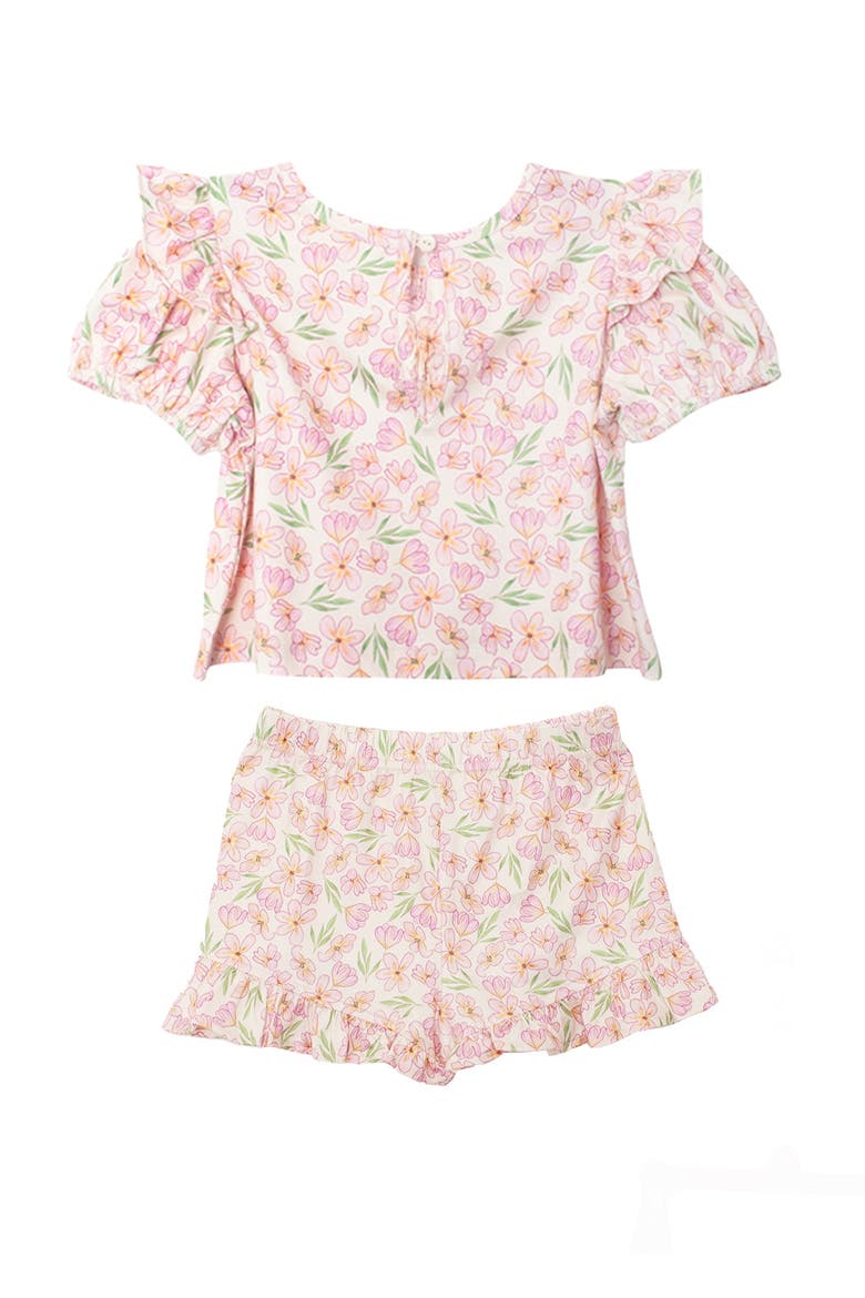 Wild Savanna Short Gathered Sleeve Two Piece Set, Alternate, color, Pink