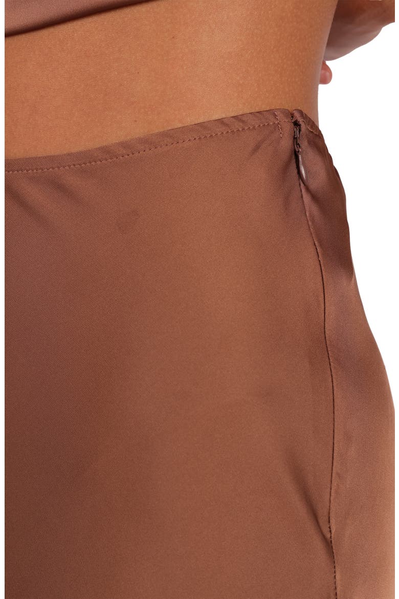 Nellie Satin Maxi Skirt, Alternate, color, BANKSIA BROWN