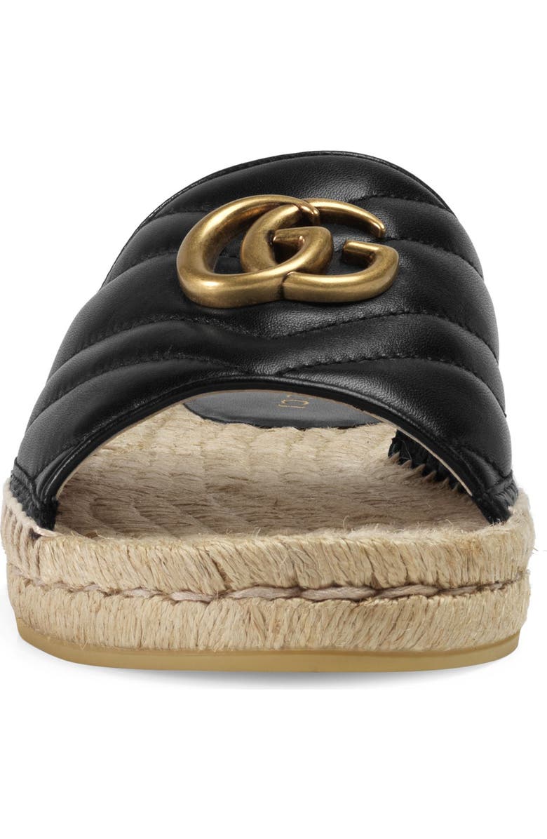Gucci Pilar GG Matelassé Espadrille Slide Sandal, Alternate, color,