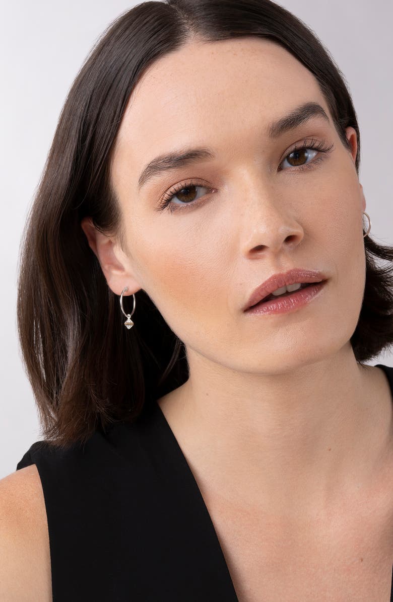 LAGOS KSL Diamond Pyramid Charm Hoop Earrings, Alternate, color,